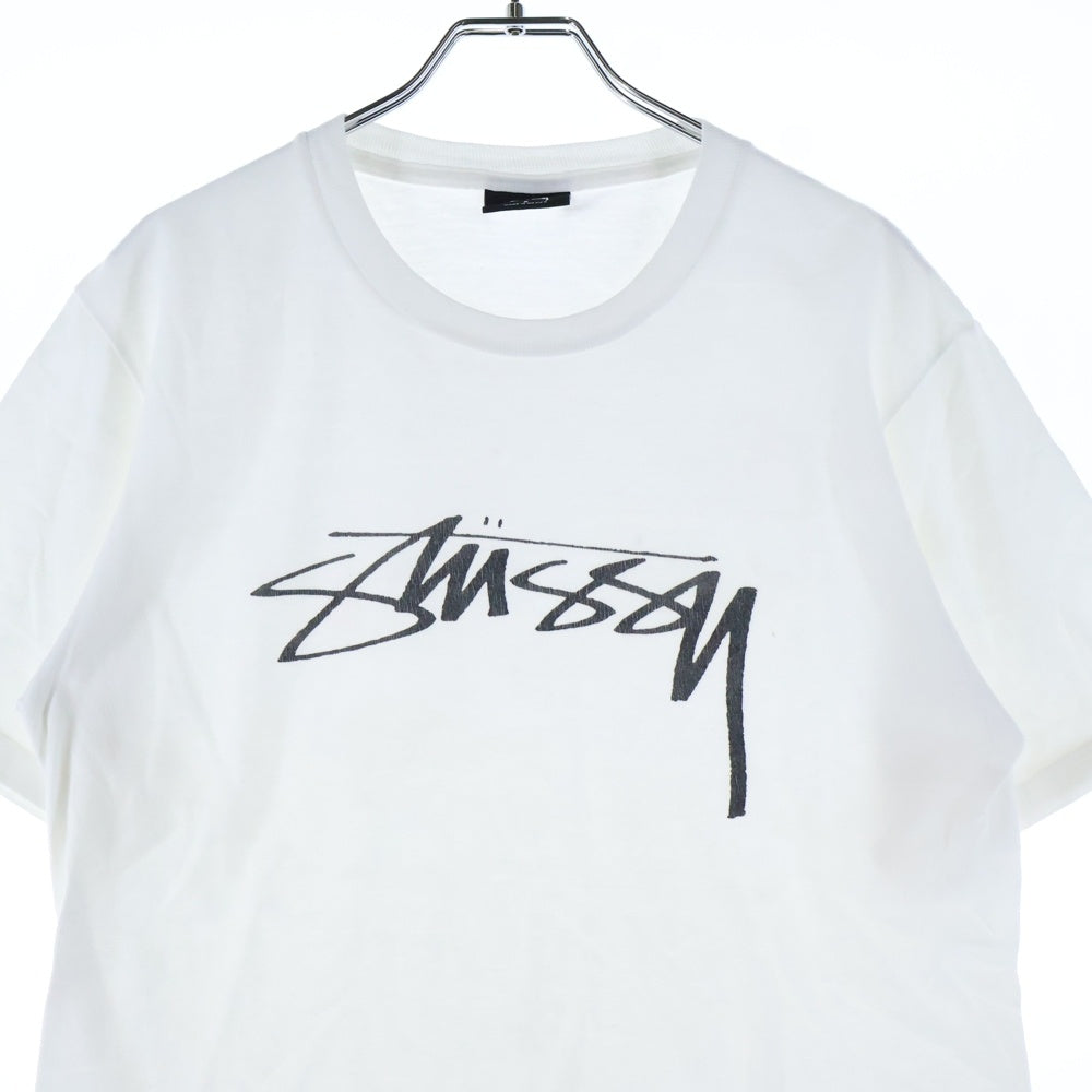 STUSSY(ステューシー) ロゴプリント 半袖 クルーネック Tシャツ ホワイト