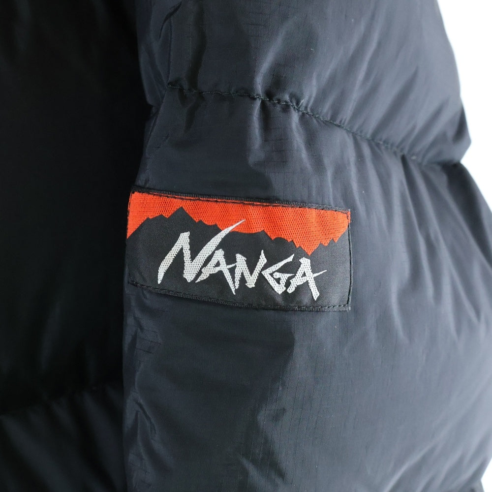 WACKO MARIA(ワコマリア) ×NANGA ダウンジャケット ロゴ刺繍 ナイロン グースダウン 止水ジップ ブラック