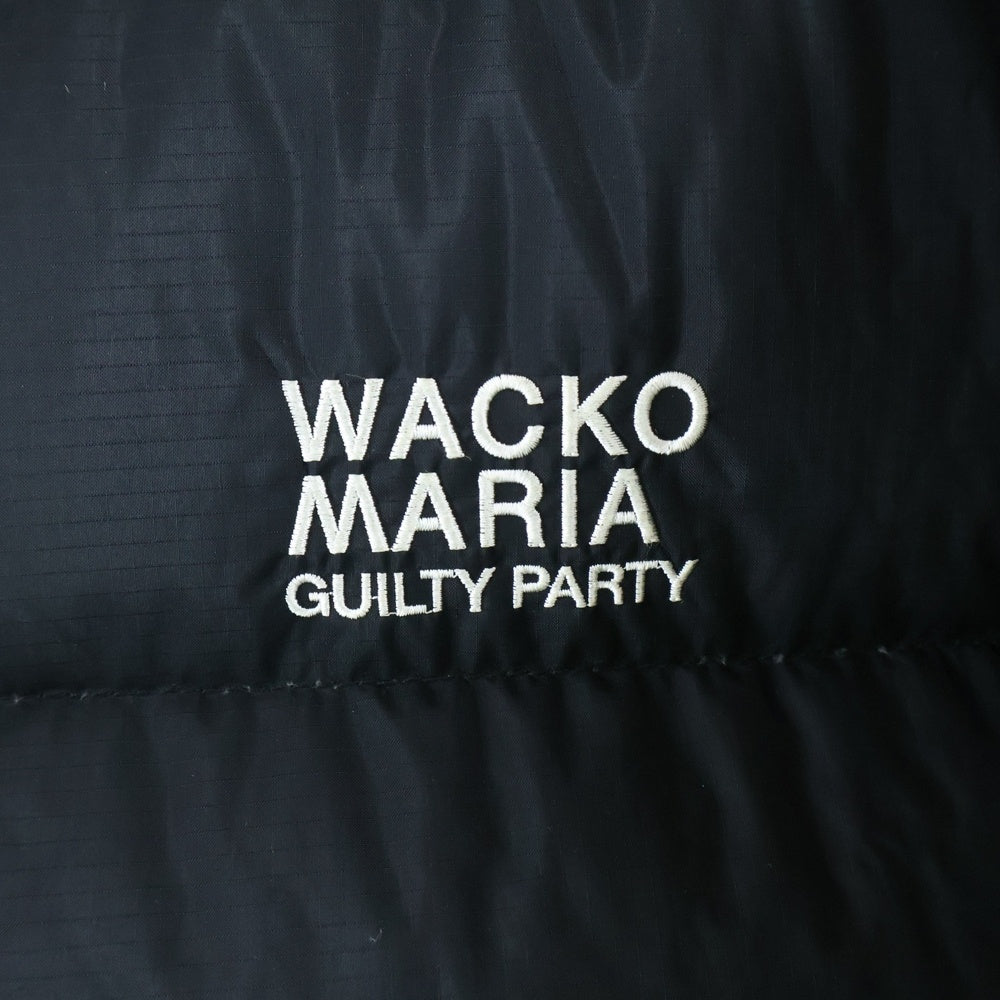 WACKO MARIA(ワコマリア) ×NANGA ダウンジャケット ロゴ刺繍 ナイロン グースダウン 止水ジップ ブラック
