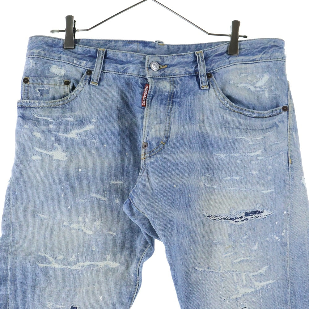 DSQUARED2(ディースクエアード) 19SS ダメージスキニー デニム ジーンズ リペア S71LB0627 インディゴ