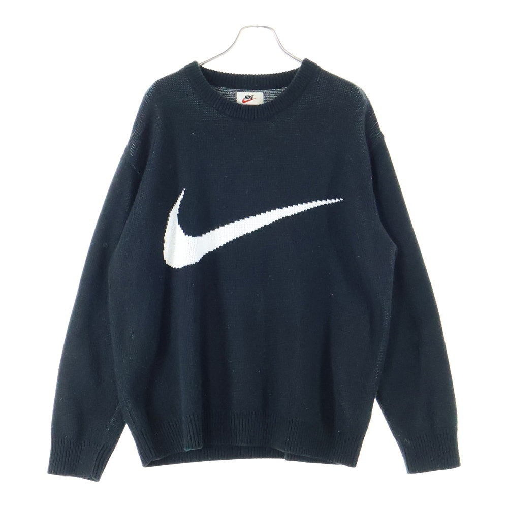 SUPREME(シュプリーム) ×NIKE 19SS Swoosh sweater セーター ニット クルーネック ブラック BV7549-010