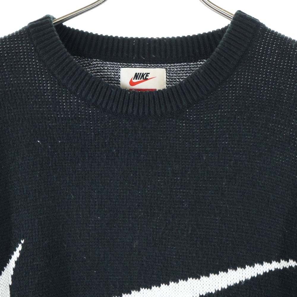 SUPREME(シュプリーム) ×NIKE 19SS Swoosh sweater セーター ニット クルーネック ブラック BV7549-010