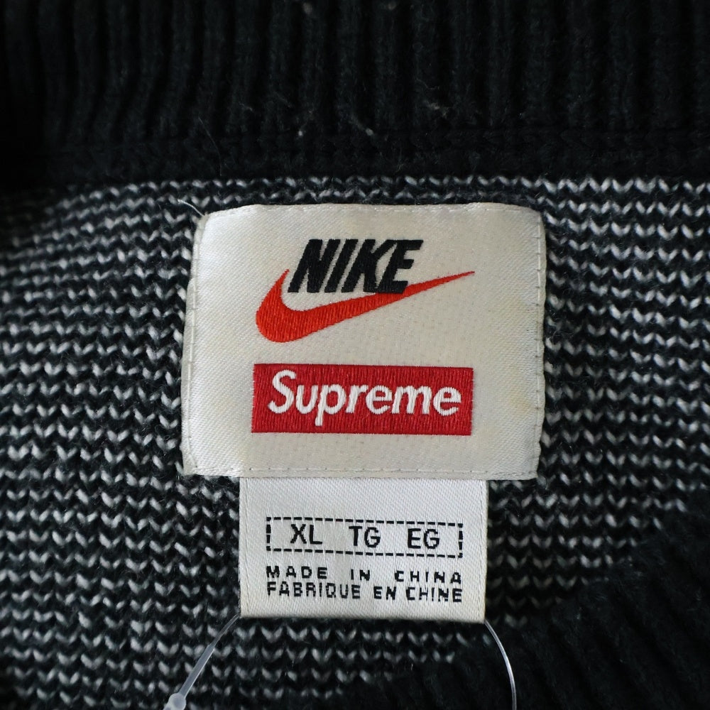 SUPREME(シュプリーム) ×NIKE 19SS Swoosh sweater セーター ニット クルーネック ブラック BV7549-010