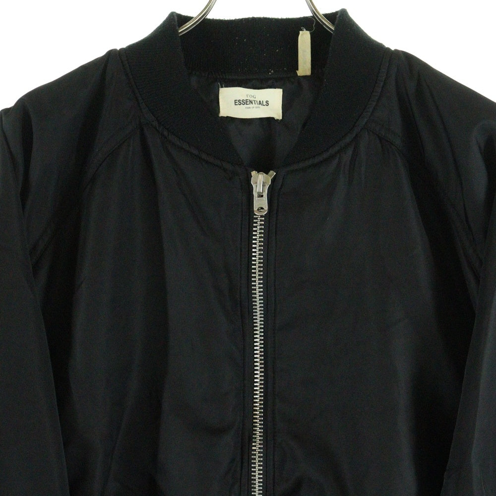 ESSENTIALS FEAR OF GOD(エッセンシャル フィアオブゴッド) バックロゴプリント ボンバージャケット MA-1 フライトジャケット アウター ブラック