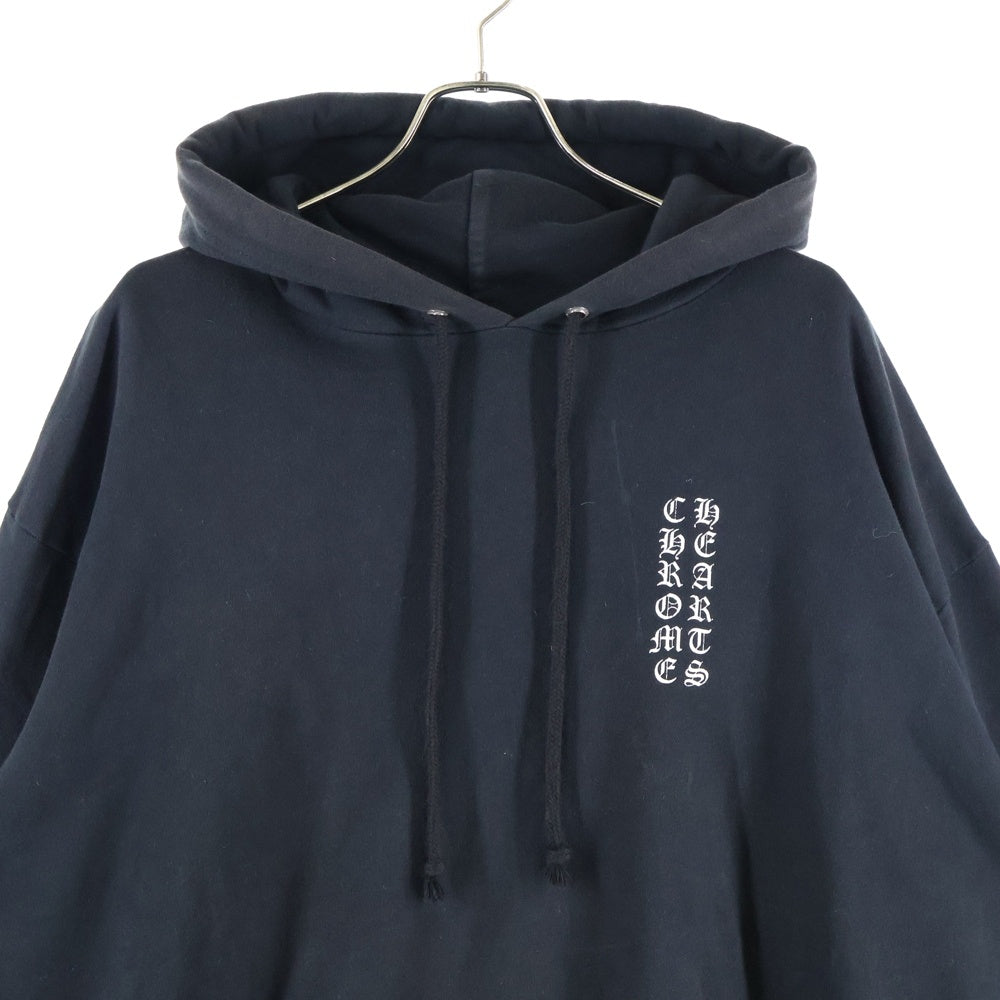 CHROME HEARTS(クロムハーツ) SWTSHRT PLVR スリーブロゴ プリント スウェット プルオーバー パーカー ブラック
