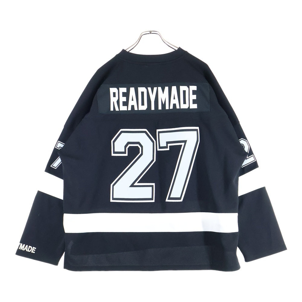 READY MADE(レディメイド) GAME SHIRT SMILE スマイル刺繍 長袖ゲームシャツ ブラック RE-P0-BK-00-00-249