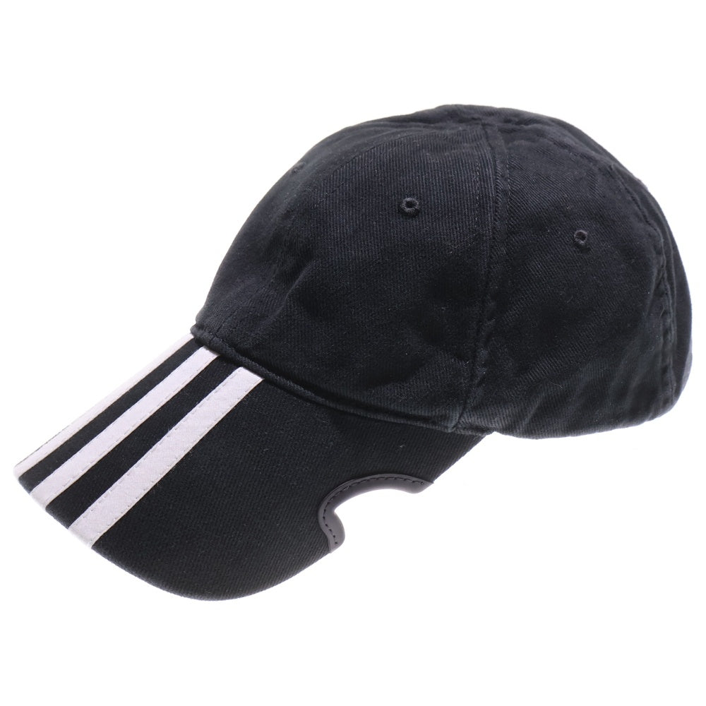BALENCIAGA(バレンシアガ) ×ADIDAS ロゴストライプ ベースボールキャップ ブラック 712160 410B2