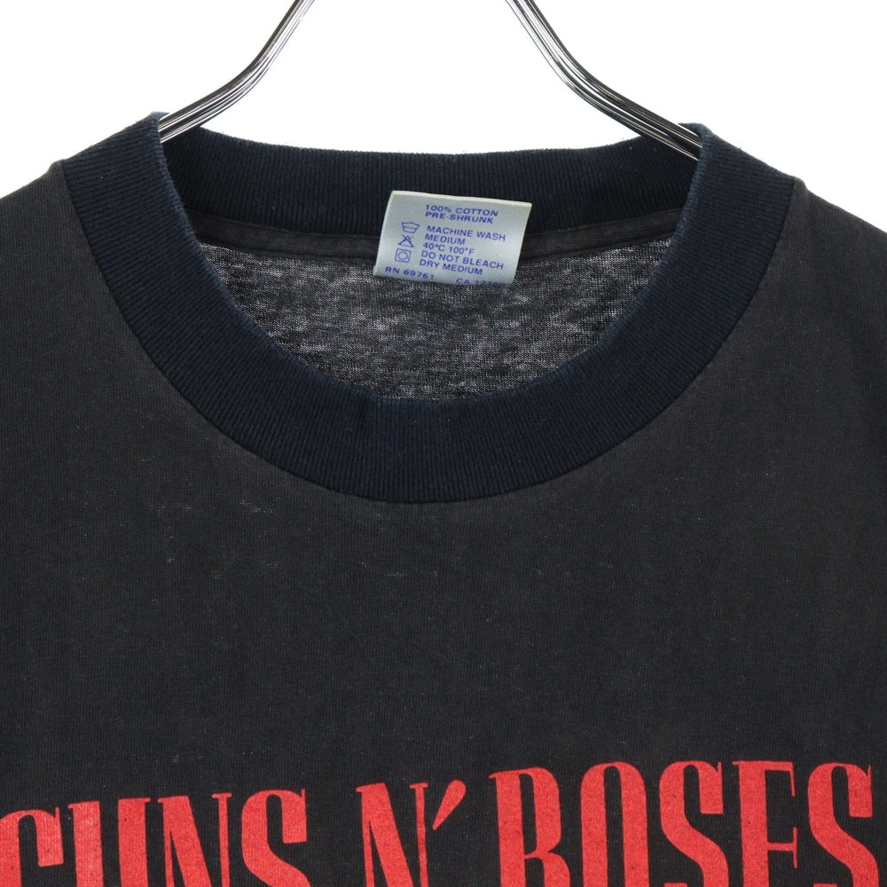 VINTAGE(ヴィンテージ) 90sGUNS N' ROSES USE YOUR ILLUSION TOUR 1991 ガンズアンドローゼス 半袖 クルーネック Tシャツ ブラック