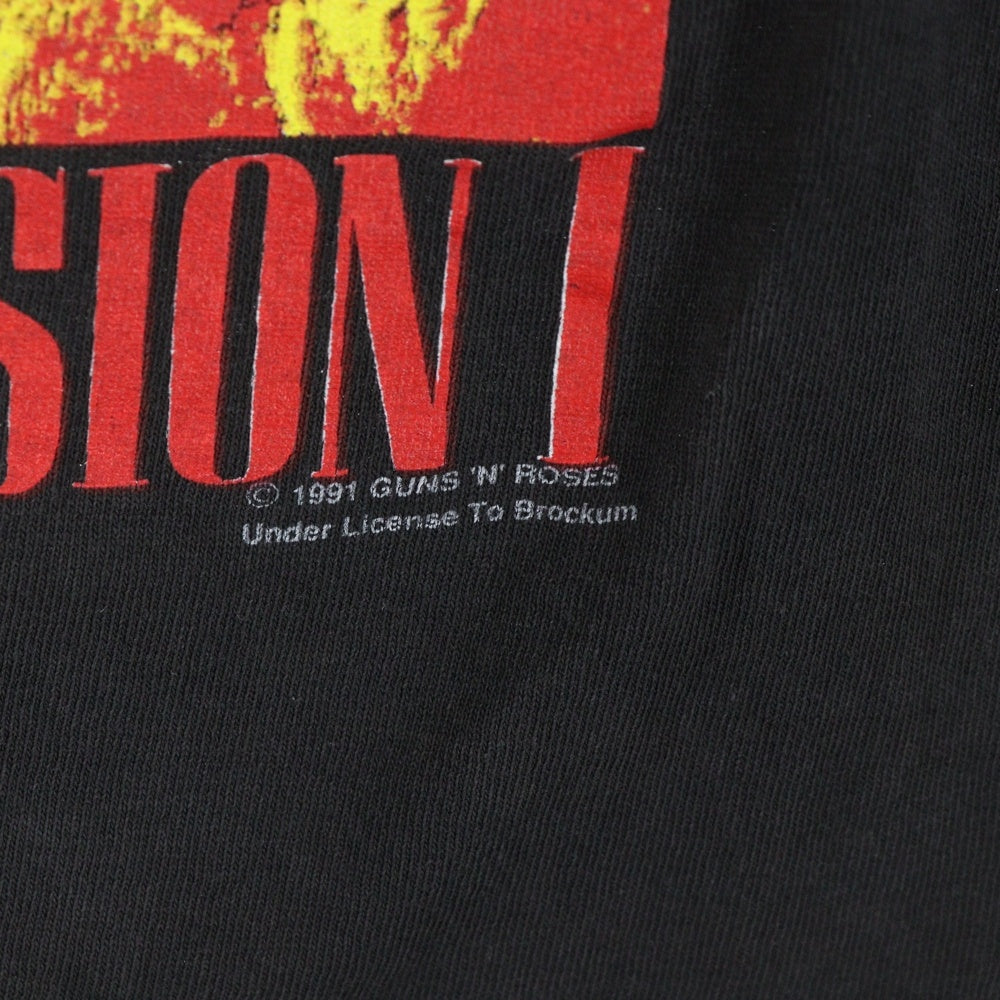 VINTAGE(ヴィンテージ) 90sGUNS N' ROSES USE YOUR ILLUSION TOUR 1991 ガンズアンドローゼス 半袖 クルーネック Tシャツ ブラック