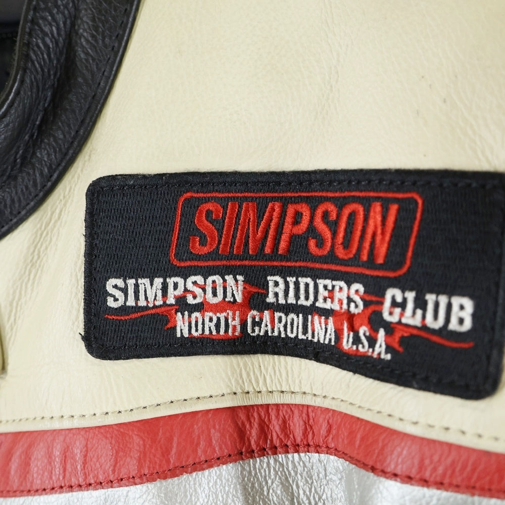 Jessica Simpson(ジェシカシンプソン) レーシングジャケット バイカージャケット レザー ワッペン ホワイト