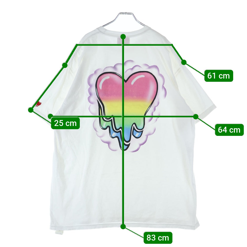 Emotionally Unavailable(エモーショナリー アンアヴェイラブル) 23AW スプレーアートプリント クルーネック 半袖Tシャツ ホワイト EU-AW23-TEE1