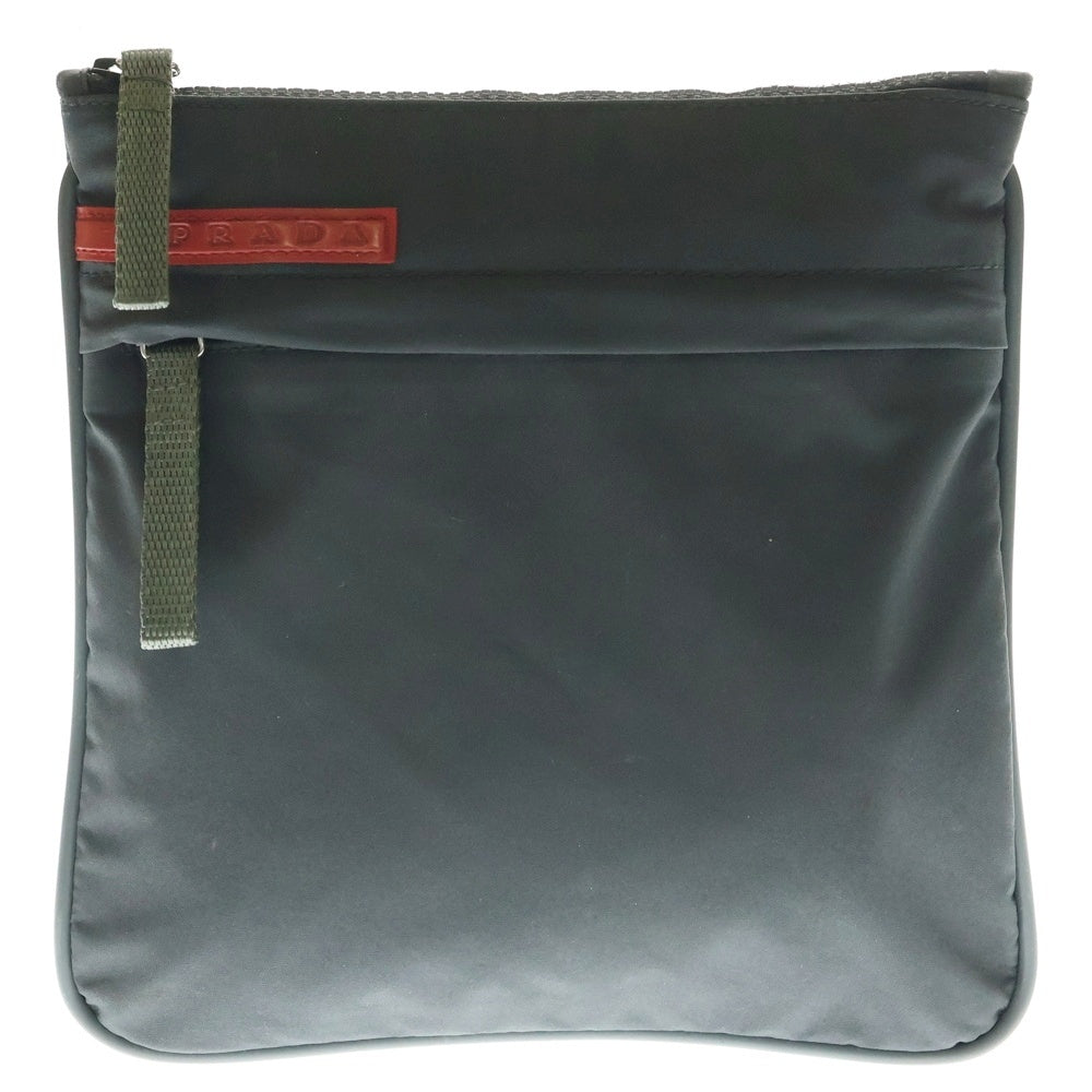 PRADA(プラダ) ラバーロゴ スポーツ ショルダーバッグ グレー