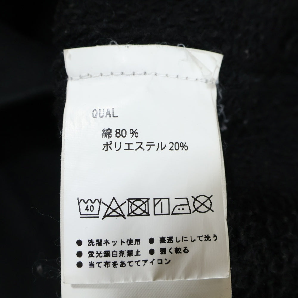 LONELY 論理(ロンリー) ×BLACKRAIN 胸刺繍ロゴ バックプリント スウェットトレーナー ブラック