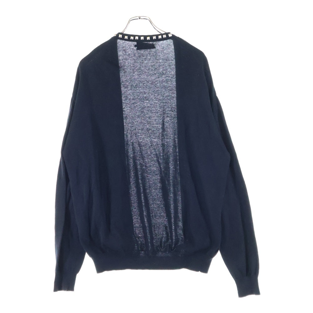 HYSTERIC GLAMOUR(ヒステリックグラマー) 21AW Studs Cardigan スタッズカーディガン コットン ブラック 02213ND01