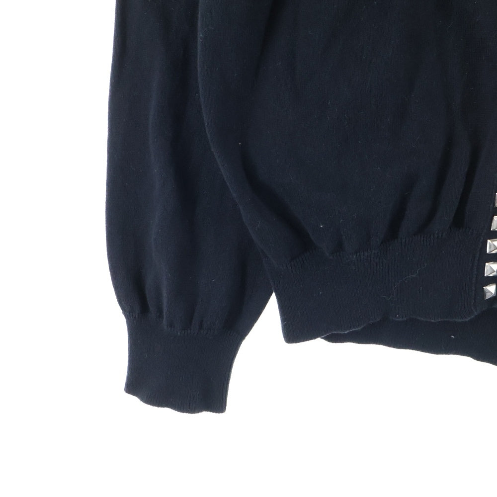 HYSTERIC GLAMOUR(ヒステリックグラマー) 21AW Studs Cardigan スタッズカーディガン コットン ブラック 02213ND01