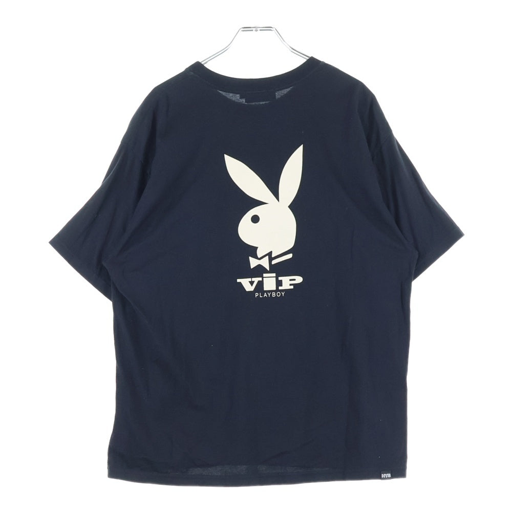HYSTERIC GLAMOUR(ヒステリックグラマー) ×PLAYBOY 両面プリント クルーネックTシャツ 半袖カットソー ブラック 02222CT20