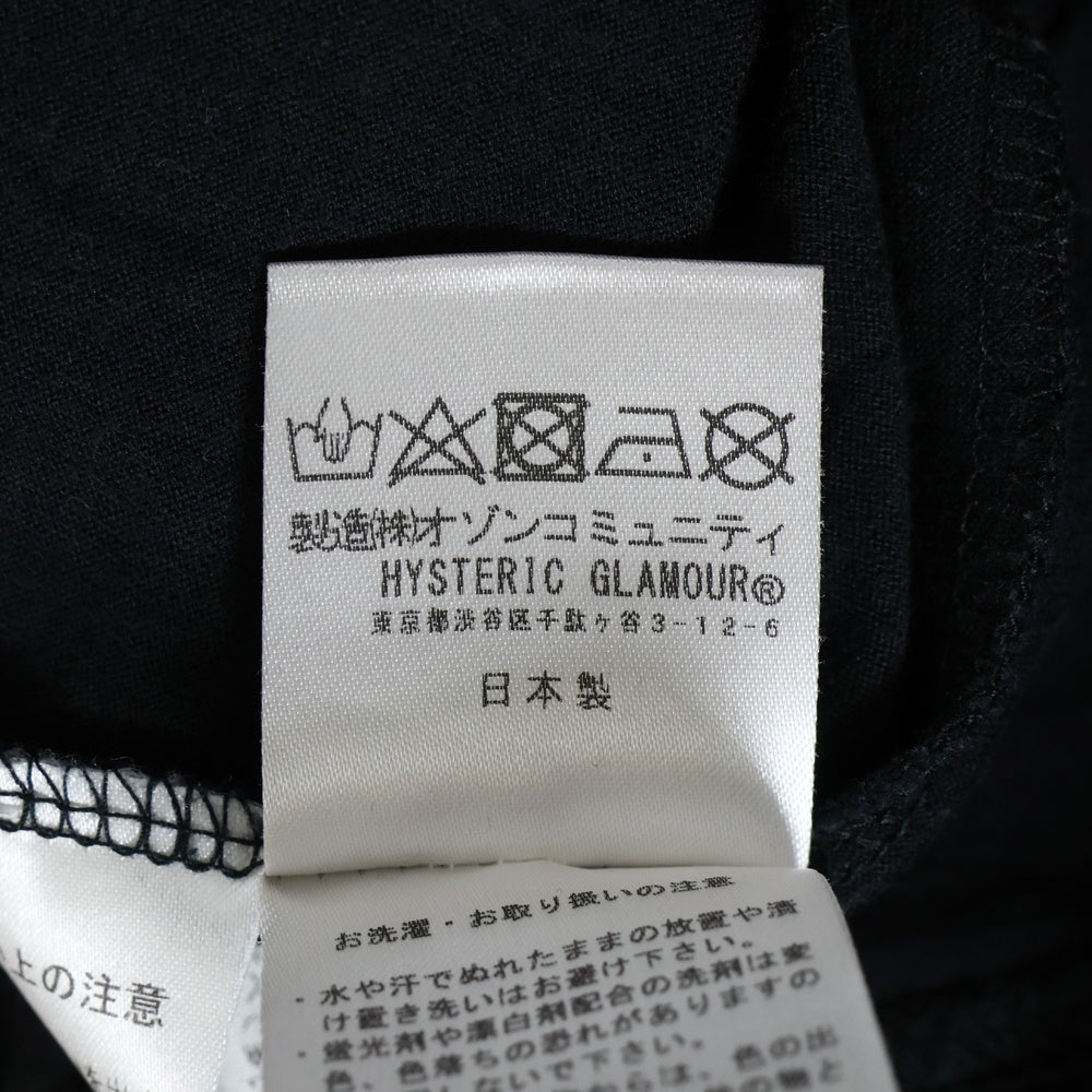 HYSTERIC GLAMOUR(ヒステリックグラマー) ×PLAYBOY 両面プリント クルーネックTシャツ 半袖カットソー ブラック 02222CT20