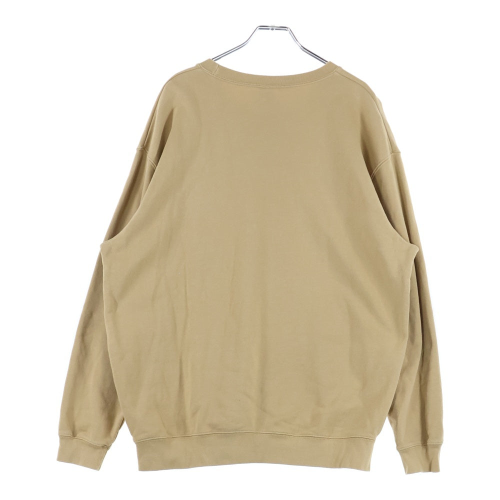 NO BRAND(ノーブランド) TOP JIMMY 胸ロゴ クルーネックスウェット トレーナー キャメル