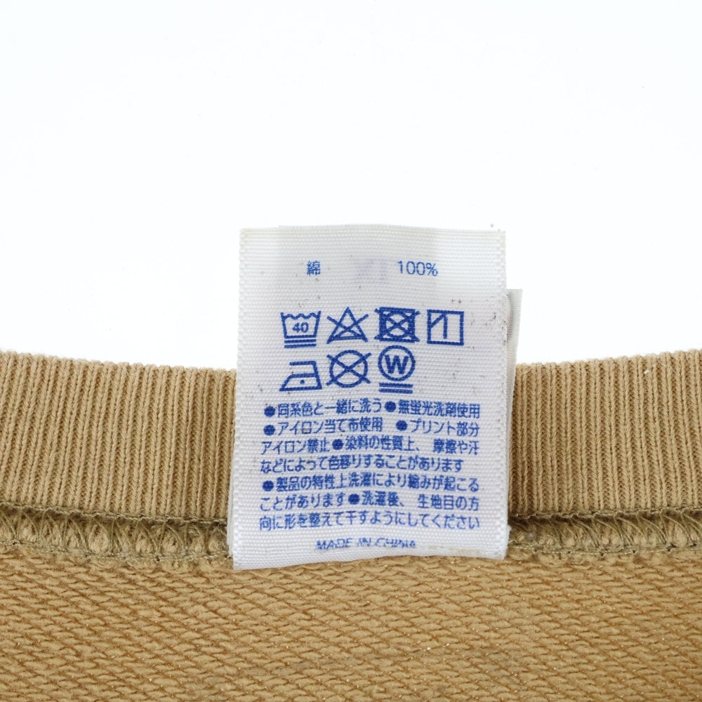 NO BRAND(ノーブランド) TOP JIMMY 胸ロゴ クルーネックスウェット トレーナー キャメル