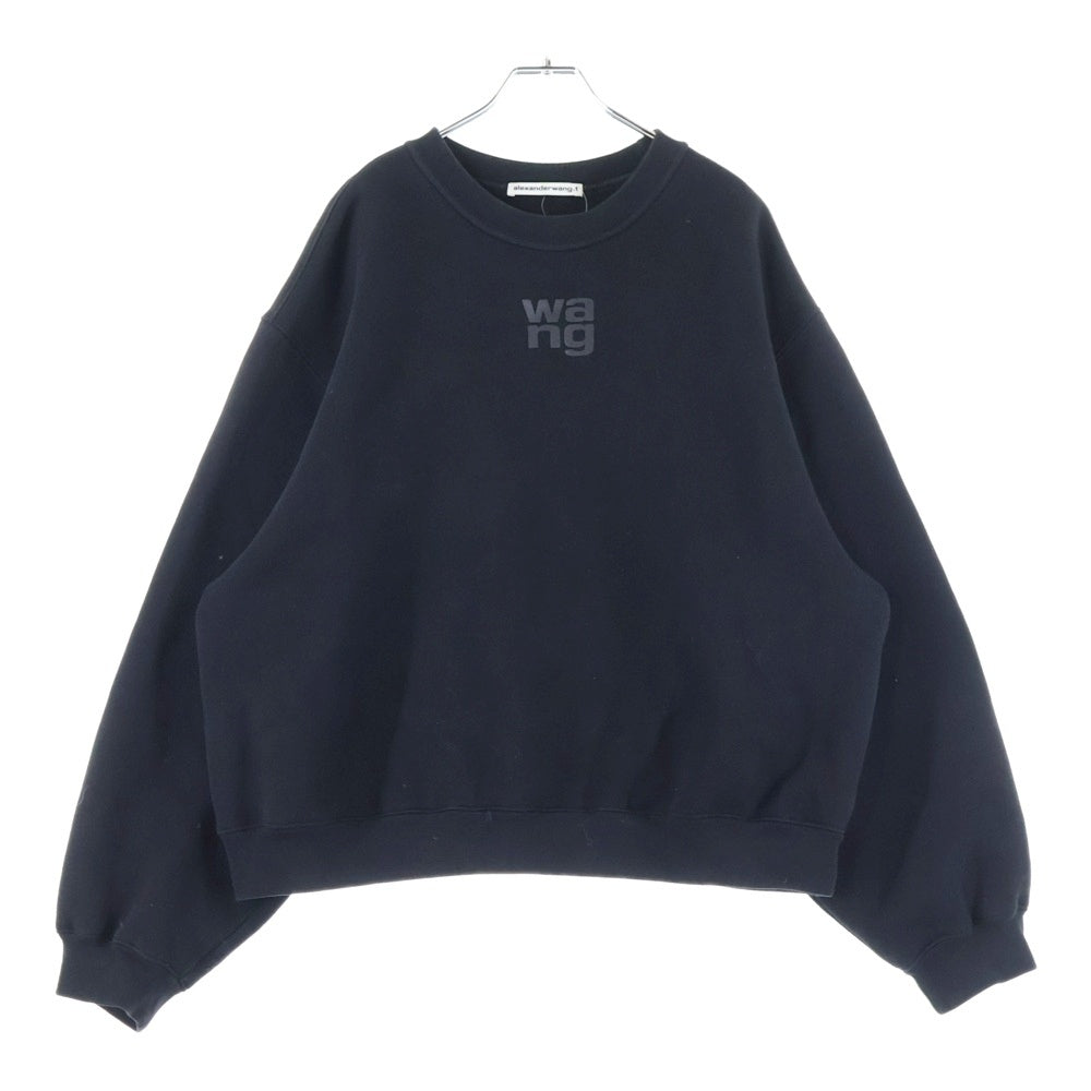 ALEXANDER WANG(アレキサンダーワン) Logo Crewneck Swaetshirt ロゴ クルーネックスウェットトレーナー ブラック レディース 4CC3221360