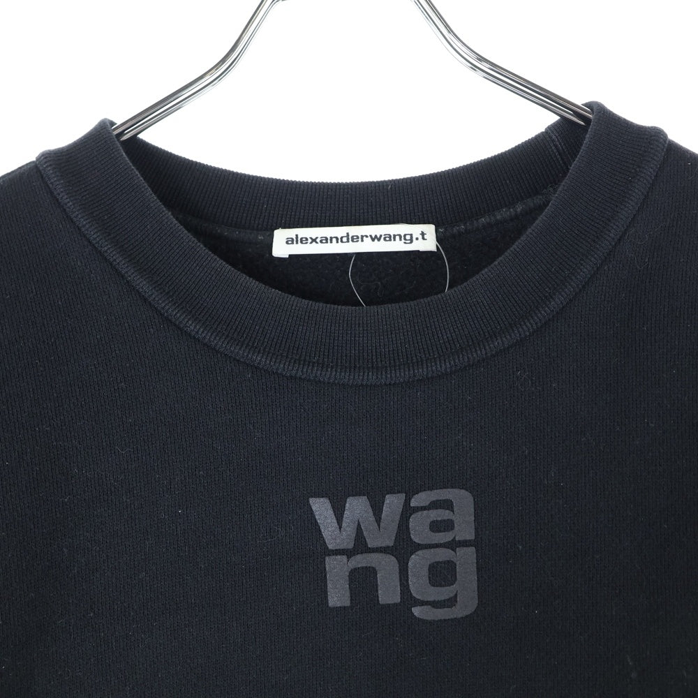 ALEXANDER WANG(アレキサンダーワン) Logo Crewneck Swaetshirt ロゴ クルーネックスウェットトレーナー ブラック レディース 4CC3221360