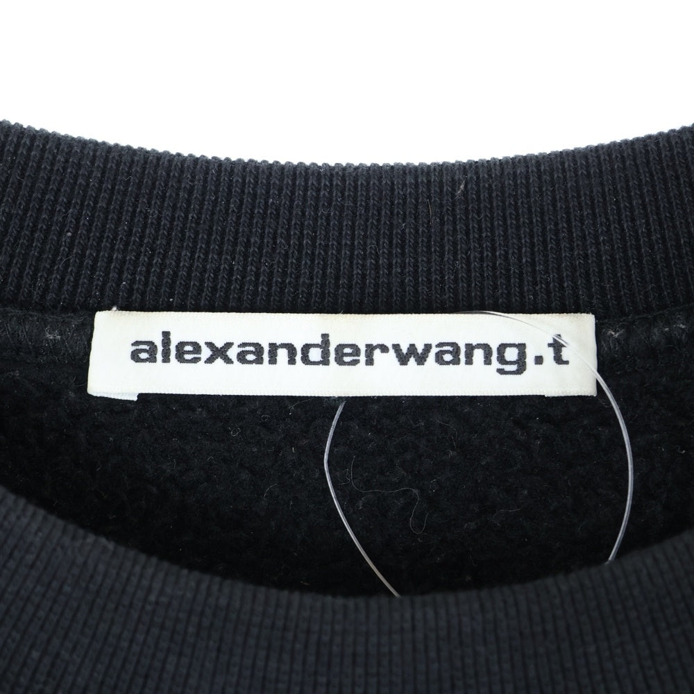 ALEXANDER WANG(アレキサンダーワン) Logo Crewneck Swaetshirt ロゴ クルーネックスウェットトレーナー ブラック レディース 4CC3221360