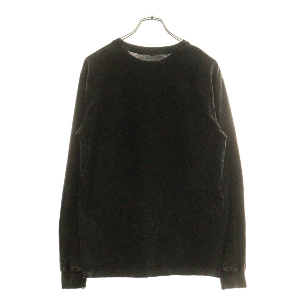 ALEXANDER WANG(アレキサンダーワン) ロゴプリント フェード加工 クルーネック ロングスリーブTシャツ 長袖カットソー ブラック UCC3221537