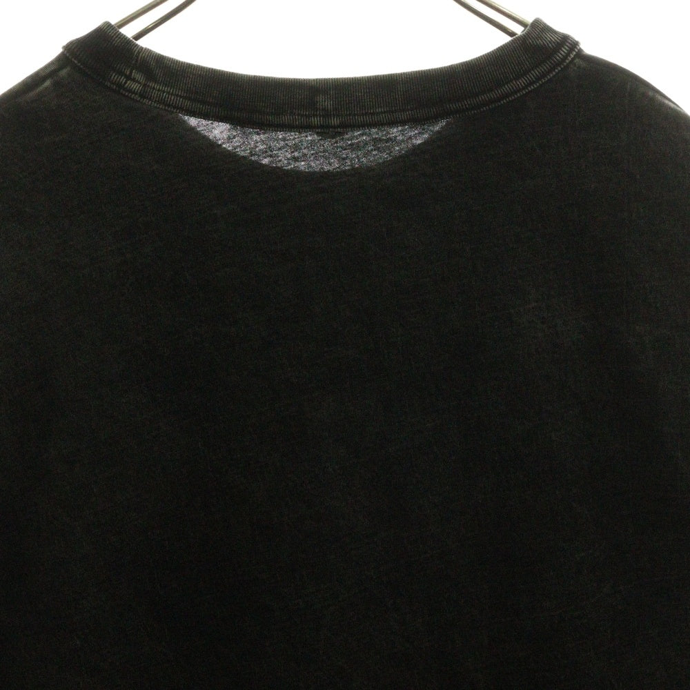 ALEXANDER WANG(アレキサンダーワン) ロゴプリント フェード加工 クルーネック ロングスリーブTシャツ 長袖カットソー ブラック UCC3221537