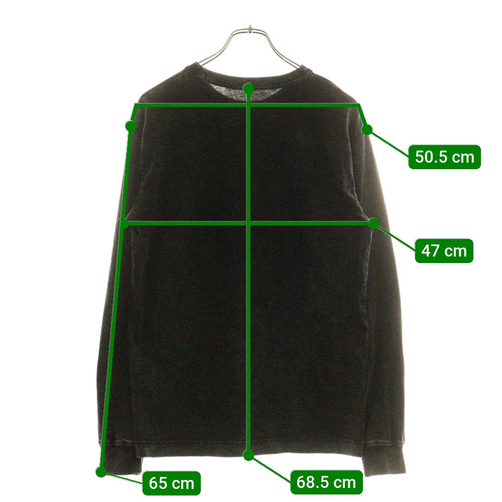ALEXANDER WANG(アレキサンダーワン) ロゴプリント フェード加工 クルーネック ロングスリーブTシャツ 長袖カットソー ブラック UCC3221537