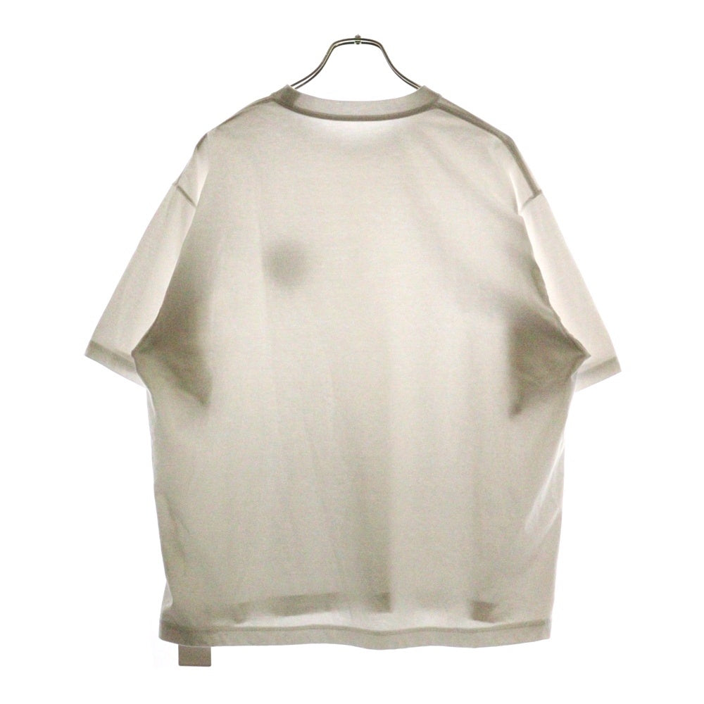 The Ennoy Professional(エンノイプロフェッショナル) 25SS CIRCLE E DRIP T-SHIRT TEE サークルE ドリップロゴ クルーネックTシャツ 半袖カットソー ホワイト SS25BRENCT03AM