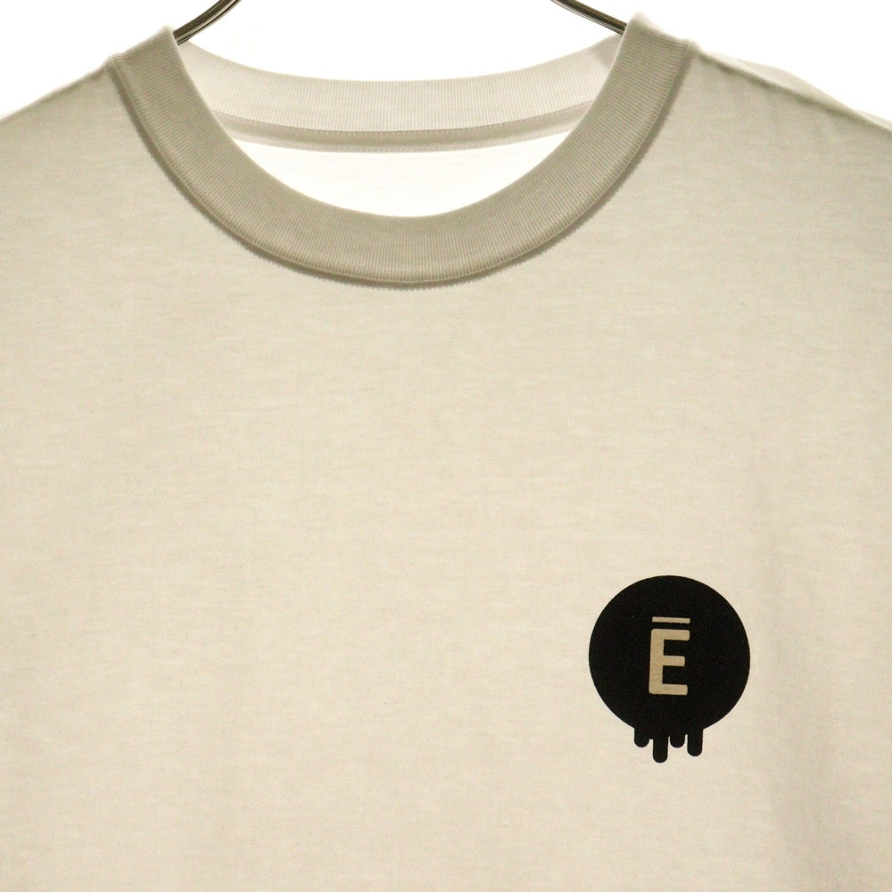 The Ennoy Professional(エンノイプロフェッショナル) 25SS CIRCLE E DRIP T-SHIRT TEE サークルE ドリップロゴ クルーネックTシャツ 半袖カットソー ホワイト SS25BRENCT03AM