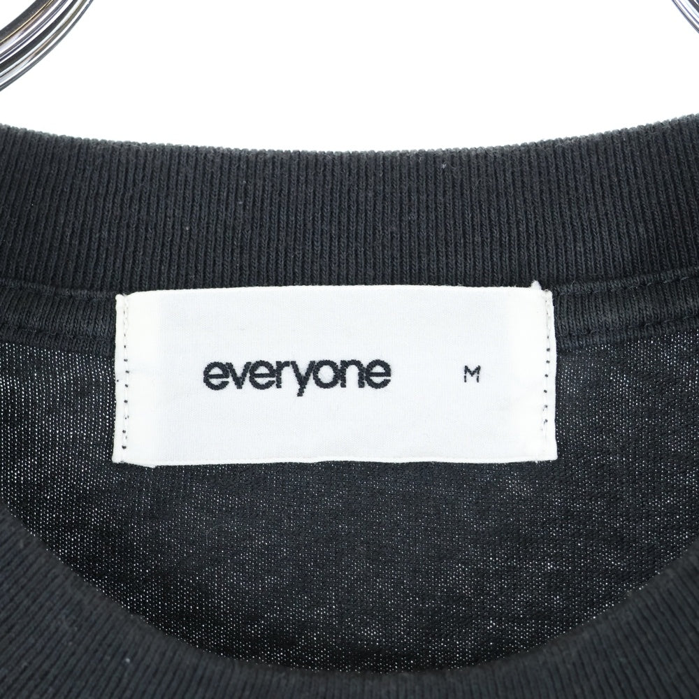 everyone(エブリワン) コットン クルーネックTシャツ 半袖カットソー ブラック EV24-CS21