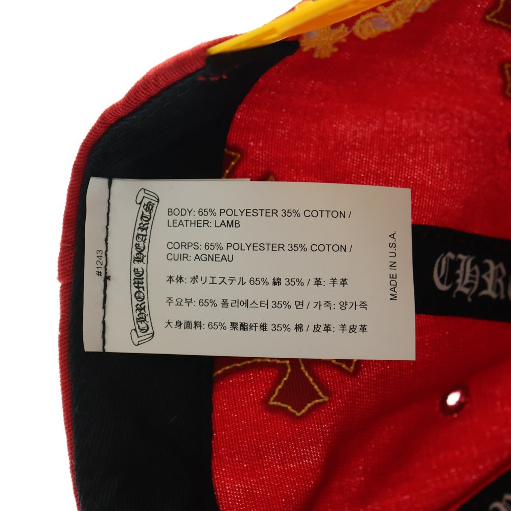 CHROME HEARTS(クロムハーツ) CH HAT クロスパッチベースボールキャップ レッド