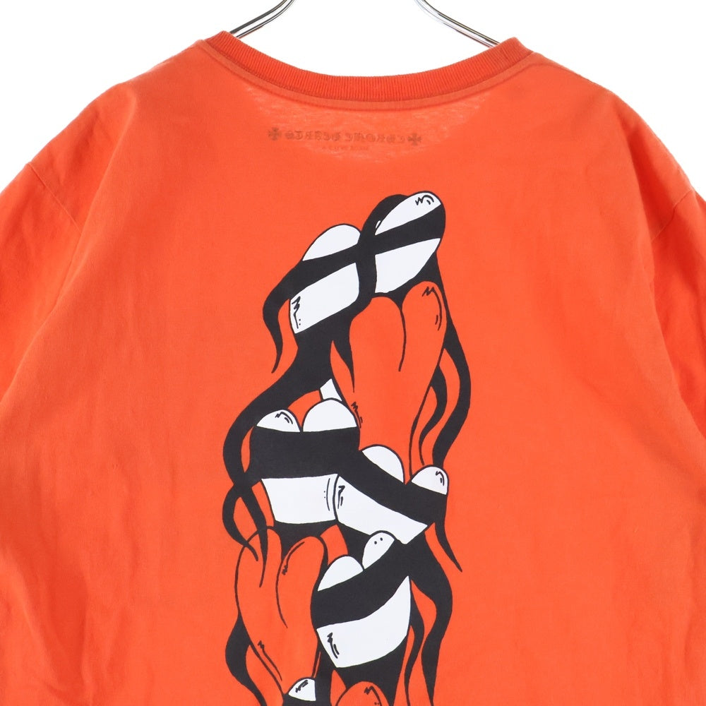 CHROME HEARTS(クロムハーツ) ×MATTY BOY PPO SPARK THE HEART T-SHRTS マッティボーイ プリントスパークザハートクルーネック半袖Tシャツカットソー オレンジ