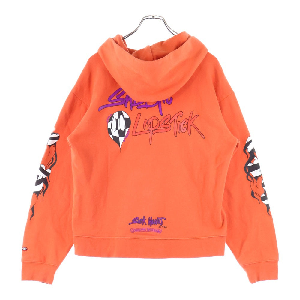 CHROME HEARTS(クロムハーツ) SWTSHRT PPO U HD PLVR MATTY RED MATTY BOY マッティボーイチョンパープリテンスプルオーバーフーディ パーカー オレンジ