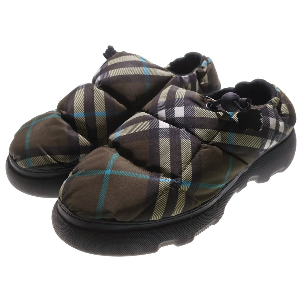 BURBERRY(バーバリー) Pillow チェック柄 ナイロン ピローミュール シューズ カーキ