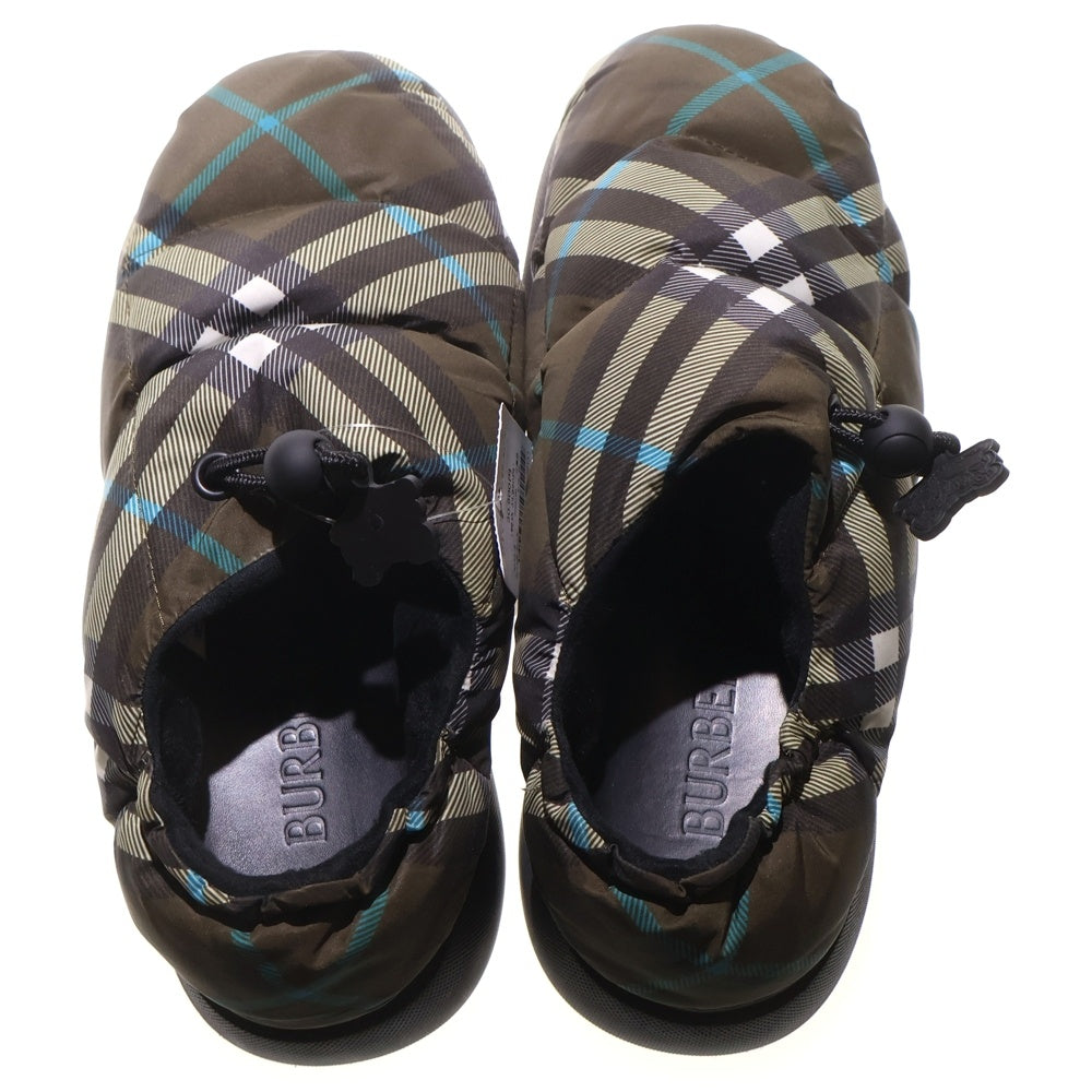 BURBERRY(バーバリー) Pillow チェック柄 ナイロン ピローミュール シューズ カーキ