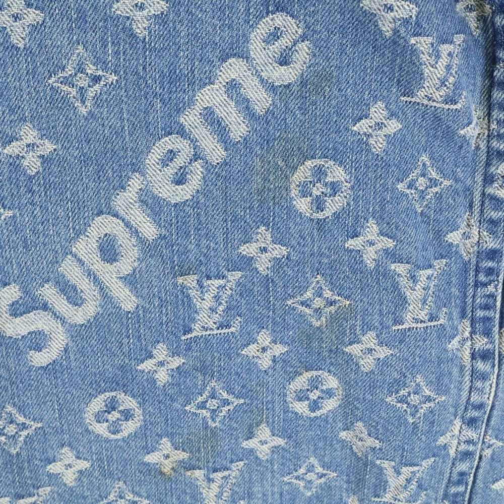 SUPREME(シュプリーム) 17AW Jacquard Denim Baseball Jersey モノグラム ジャガードデニムベースボールジャージー 半袖シャツ インディゴ HDD92WALL 406N