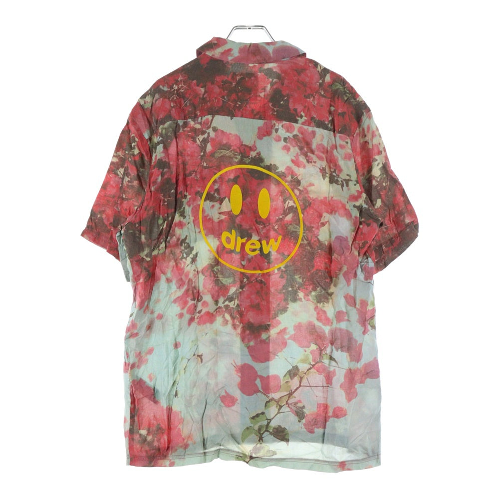 drew house(ドリューハウス) フラワー総柄 レーヨン 半袖シャツ レッド