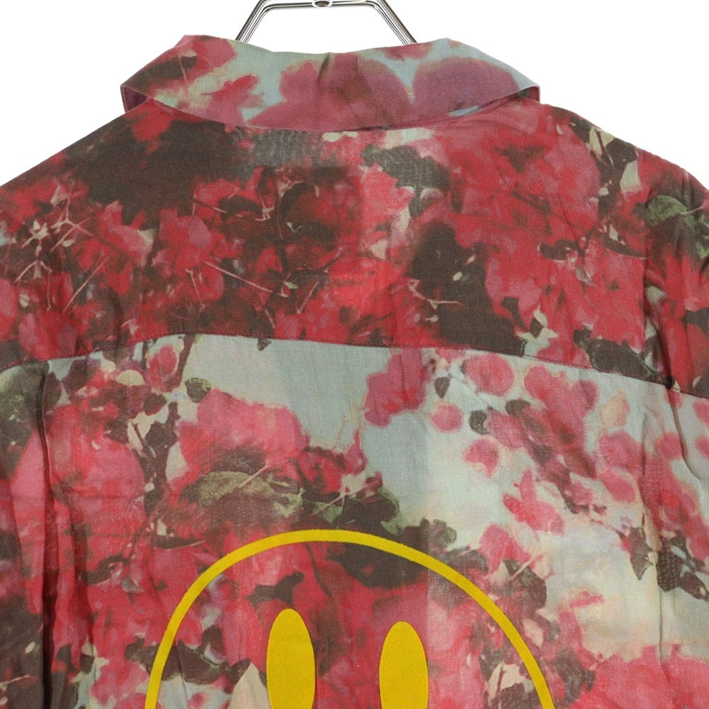 drew house(ドリューハウス) フラワー総柄 レーヨン 半袖シャツ レッド