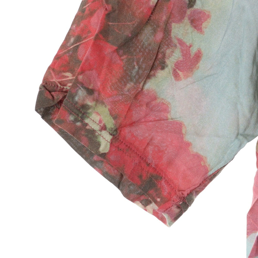 drew house(ドリューハウス) フラワー総柄 レーヨン 半袖シャツ レッド