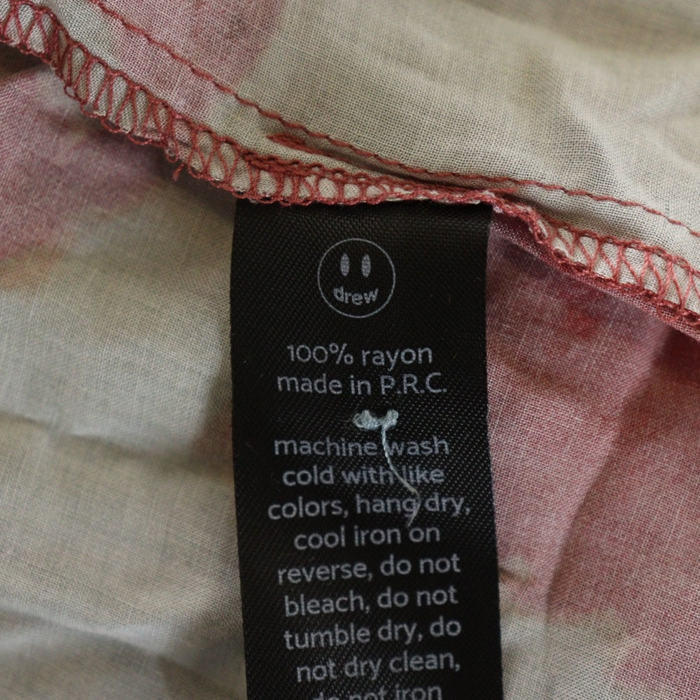 drew house(ドリューハウス) フラワー総柄 レーヨン 半袖シャツ レッド