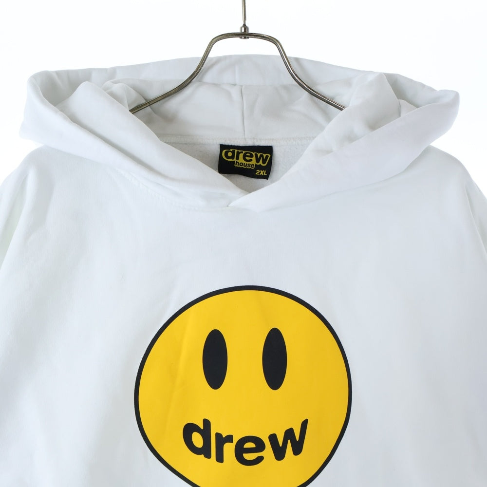 drew house(ドリューハウス) FRONT LOGO MASCOT HOODIE フロントロゴプリントプルオーバースウェットパーカー フーディー ホワイト