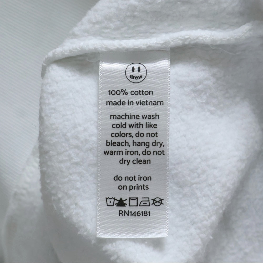 drew house(ドリューハウス) FRONT LOGO MASCOT HOODIE フロントロゴプリントプルオーバースウェットパーカー フーディー ホワイト