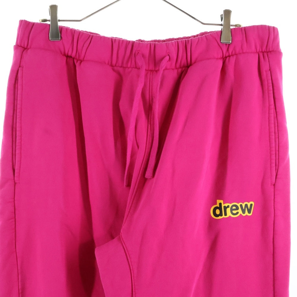 drew house(ドリューハウス) フロントロゴプリント コットン スウェットパンツ ピンク