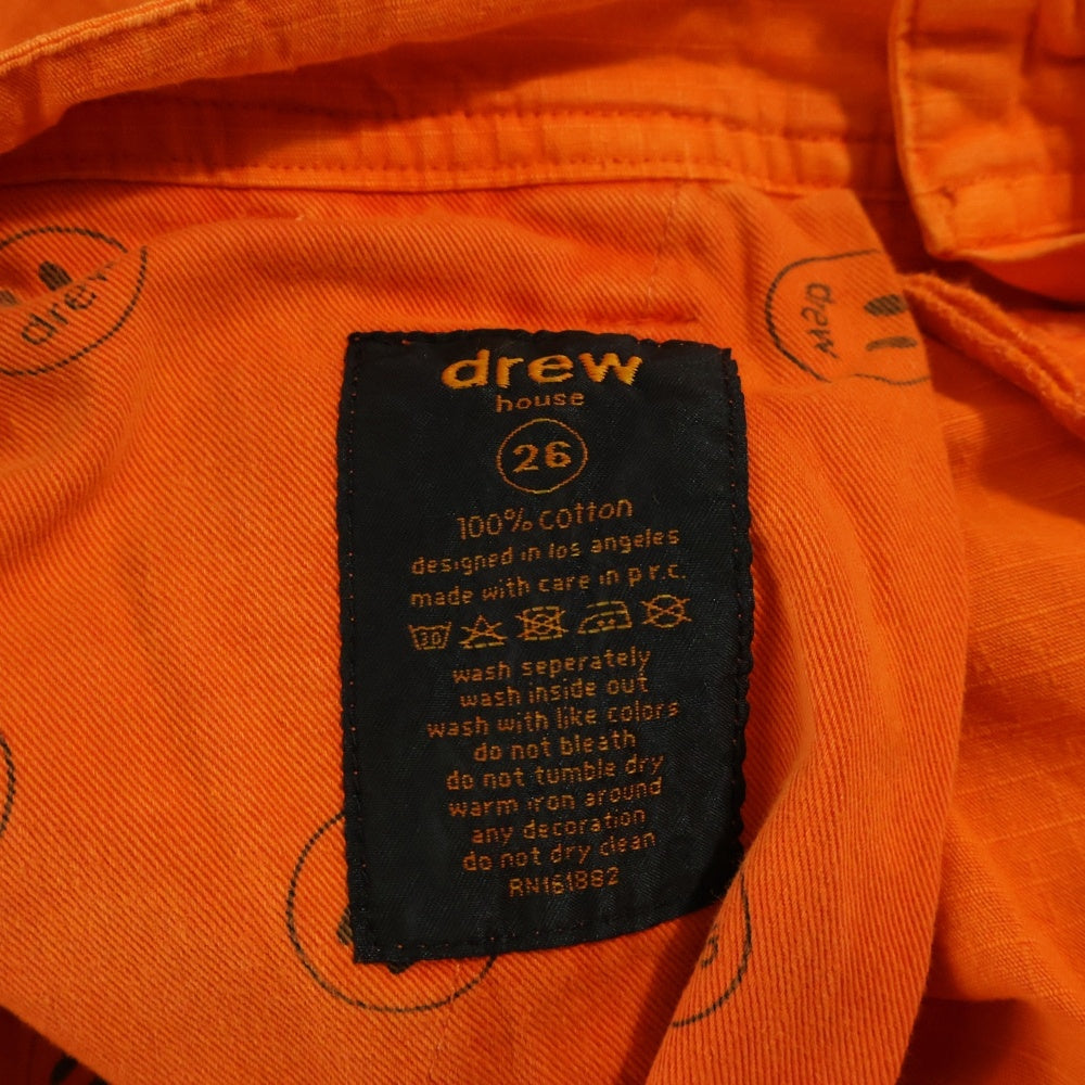 drew house(ドリューハウス) LOGO MASCOT マスコット刺繍 コットン カーゴパンツ オレンジ