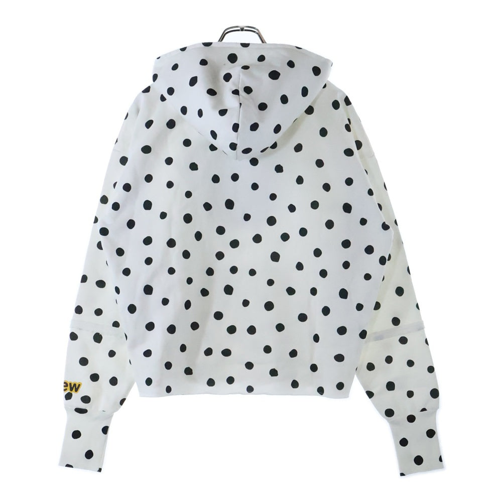 drew house(ドリューハウス) FRONT LOGO MASCOT POLKA DOTS HOODIE フロントロゴプリントプルオーバースウェットパーカー フーディー ホワイト/ブラック
