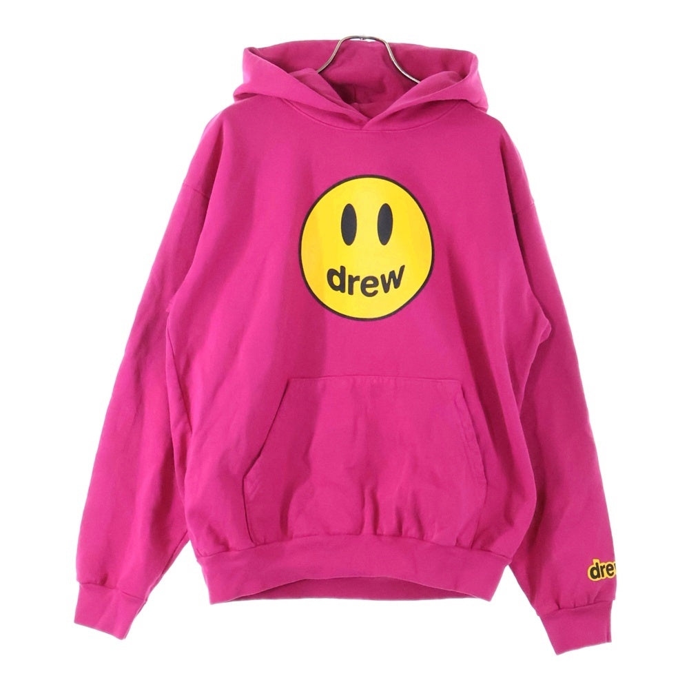 drew house(ドリューハウス) FRONT LOGO MASCOT HOODIE フロントロゴプリントプルオーバースウェットパーカー フーディー ピンク