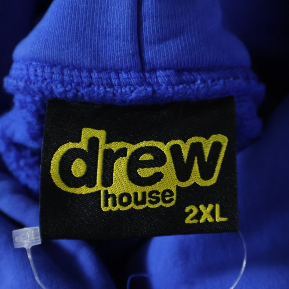 drew house(ドリューハウス) FRONT LOGO MASCOT HOODIE フロントロゴプリントプルオーバースウェットパーカー フーディー ブルー