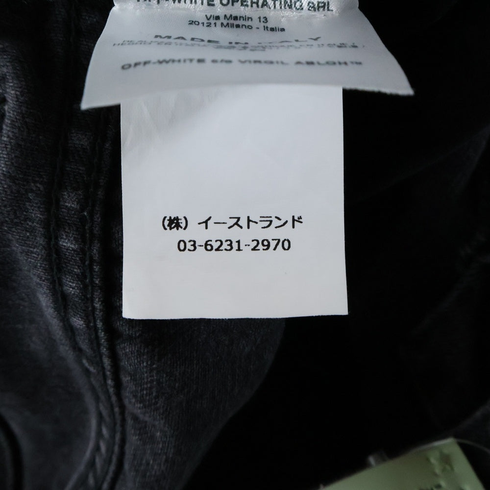 OFF-WHITE(オフホワイト) ジッパーフライ 刺しゅうデザイン デニムパンツ スリムジーンズ ブラック OMYA003